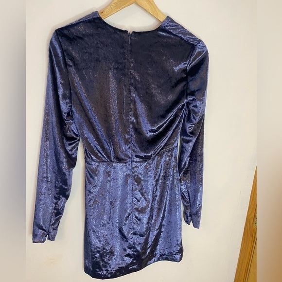 NWT And Other Stories Long SleeveMetallic Shimmer Mini Dress - Picture 4 of 6
